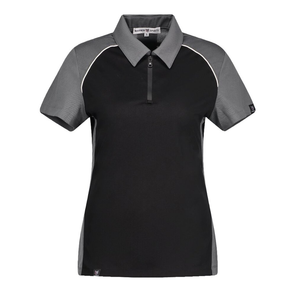 Phoenix Black/Grey/White Zipper Polo